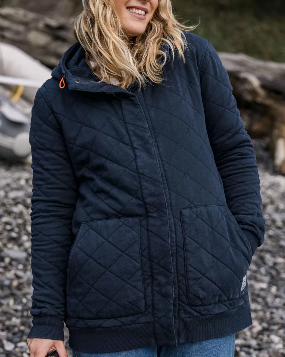 Women Passenger Hoodies & Sweatshirts | Activewear | Clementine Recycled Quilted Popper Up Hoodie