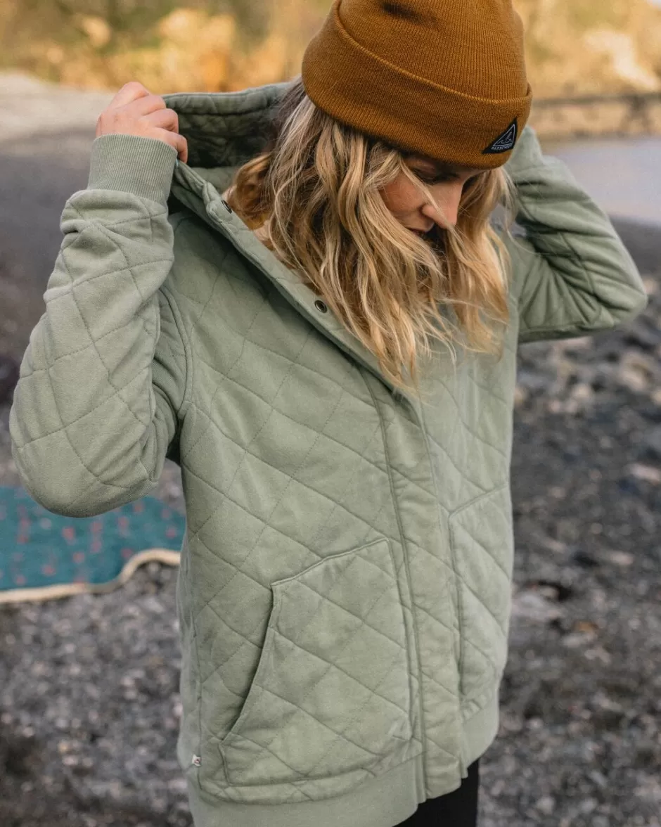 Women Passenger Hoodies & Sweatshirts | Activewear | Clementine Recycled Quilted Popper Up Hoodie